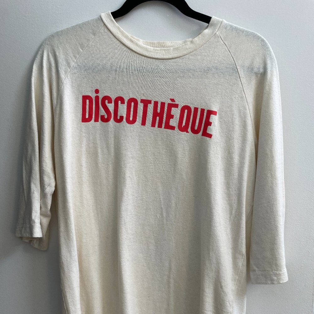 Clare V 3/4 Sleeve Discoteque shirt, Size L